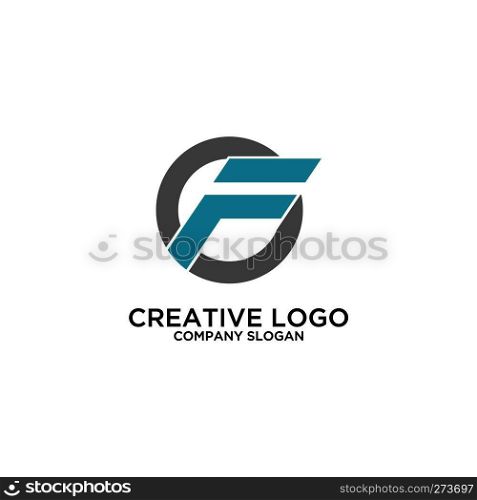 initial F logo template