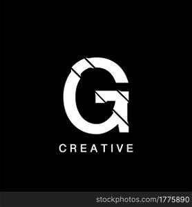Initial G Letter Flat Logo Abstract Technology Vector Design Concept.