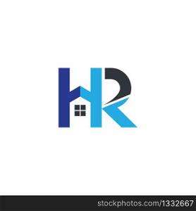 Initial H and R for real estate logo template vector icon illustration