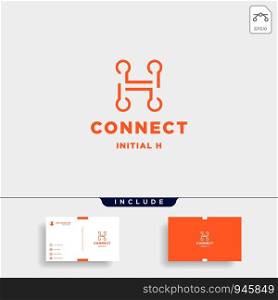 initial h connection logo design technology symbol icon alphabet. initial h connection logo design technology symbol icon