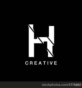 Initial H Letter Flat Logo Abstract Technology Vector Design Concept.