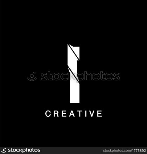 Initial I Letter Flat Logo Abstract Technology Vector Design Concept.
