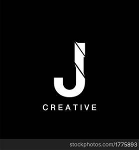 Initial J Letter Flat Logo Abstract Technology Vector Design Concept.