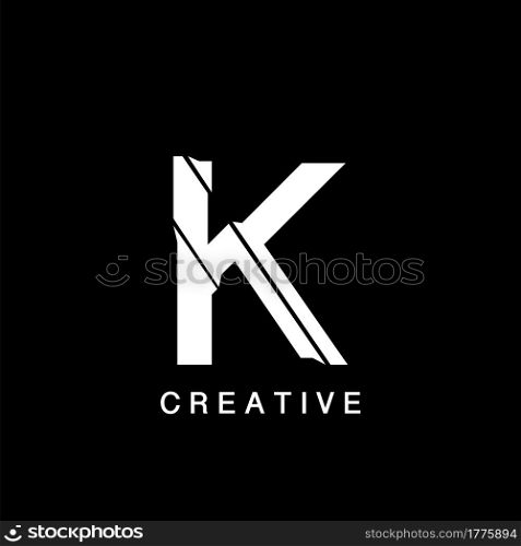 Initial K Letter Flat Logo Abstract Technology Vector Design Concept.
