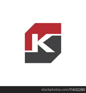 initial K rectangle logo vector Template