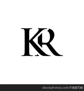 Initial kr alphabet logo design template vector