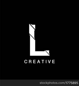 Initial L Letter Flat Logo Abstract Technology Vector Design Concept.