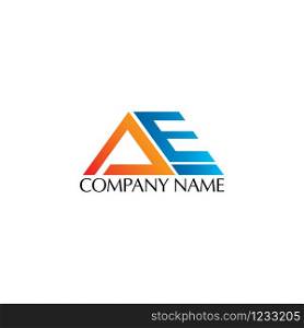 Initial letter A and E vector logo design.