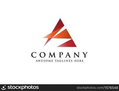 initial letter a as Modern Creative Abstract Triangle Logo Design