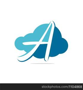 Initial letter A cloud logo design. A letter Cloud concept logo.