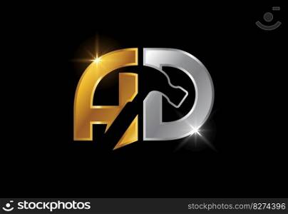 Initial Letter A D Logo Design Vector. Graφc Alphabet Symbol For Corporate Busi≠ss Identity