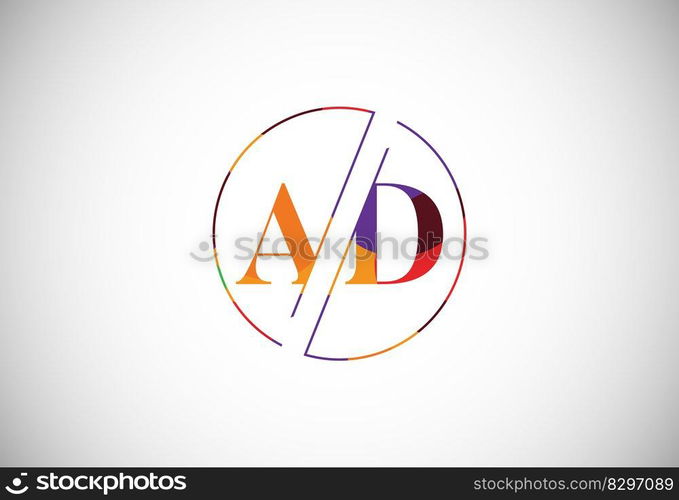 Initial Letter A D Low Poly Logo Design Vector Template. Graphic Alphabet Symbol For Corporate Business Identity