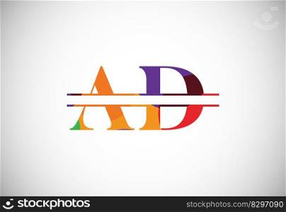 Initial Letter A D Low Poly Logo Design Vector Template. Graphic Alphabet Symbol For Corporate Business Identity