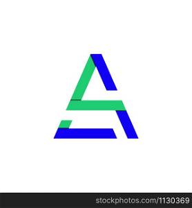 Initial letter A logo template. Blue and green. Stock illustration