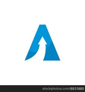 initial letter a with arrow logo vector icon illustration design 