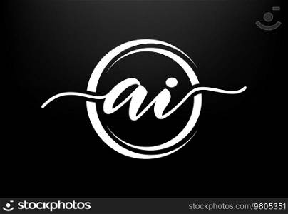 Initial letter AI modern logo design. Artificial intelligence icon vector illustration