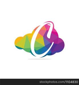 Initial letter C cloud logo design. C letter Cloud concept logo.