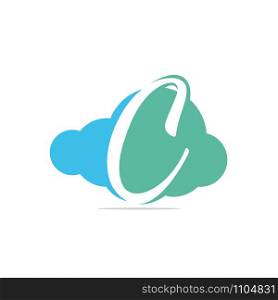 Initial letter C cloud logo design. C letter Cloud concept logo.
