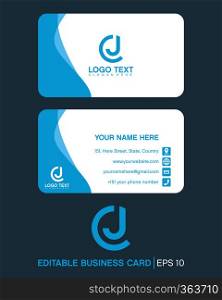 initial letter cj, jc, with business card logo template