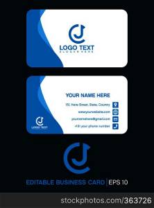 initial letter cj, with business card logo template