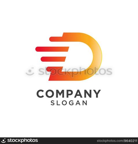 Initial letter d fast speed logo design template Vector Image