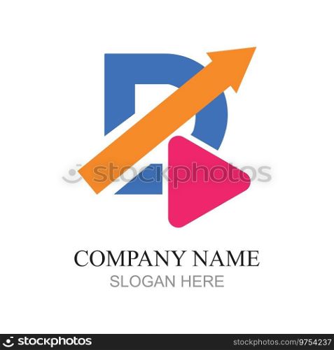 Initial Letter D Logo. letter D isolated on White Background.Flat Vector Logo Design Template Element