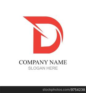 Initial Letter D Logo. letter D isolated on White Background.Flat Vector Logo Design Template Element