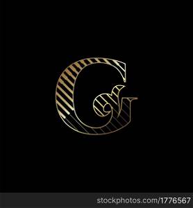 Initial Letter G Luxury Logo Icon Golden Stripe Line Vector Template Design Concept.