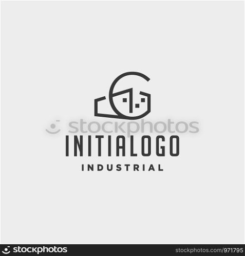 initial letter g real estate logo design for architect, house, building company. initial letter g real estate logo design vector illustration