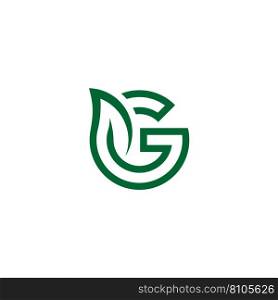 Initial letter g with leaf modern logo green leaf Vector Image