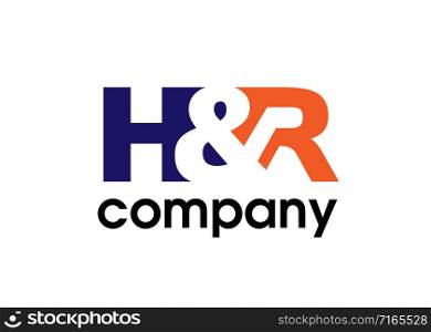 initial letter h and r symbol with blue and red colorful logo concept