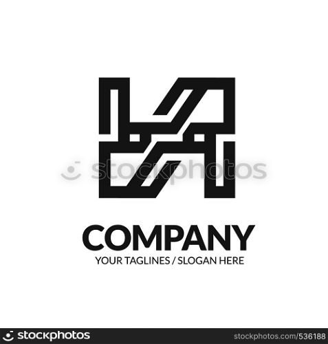 initial letter H geometric strong monogram logo vector illustration isolated on white background