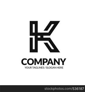 initial letter K geometric strong monogram logo vector illustration isolated on white background