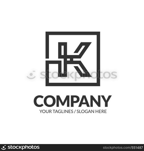 initial letter K geometric strong monogram logo vector illustration isolated on white background