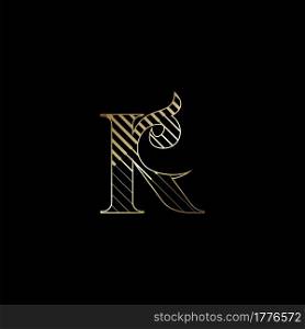 Initial Letter K Luxury Logo Icon Golden Stripe Line Vector Template Design Concept.