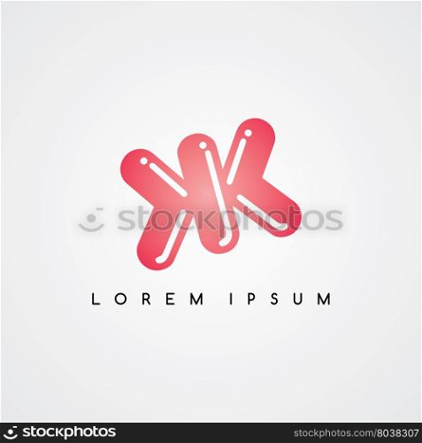 initial letter linked uppercase logo black red in white background