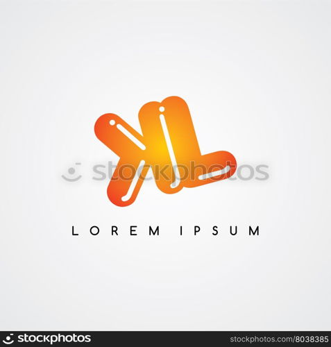 initial letter linked uppercase logo black red in white background