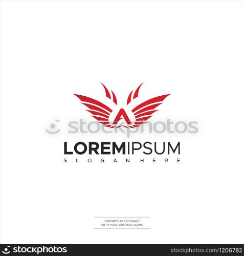 Initial Letter Logo A Wings Logo Template Design
