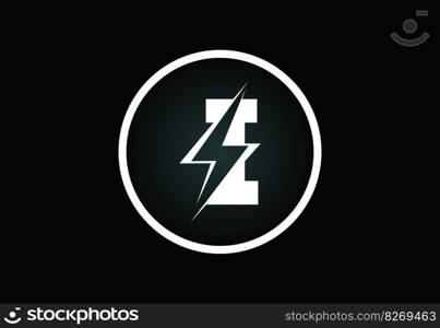 Initial letter logo design with lighting thunder bolt. Electric bolt letter logo vector