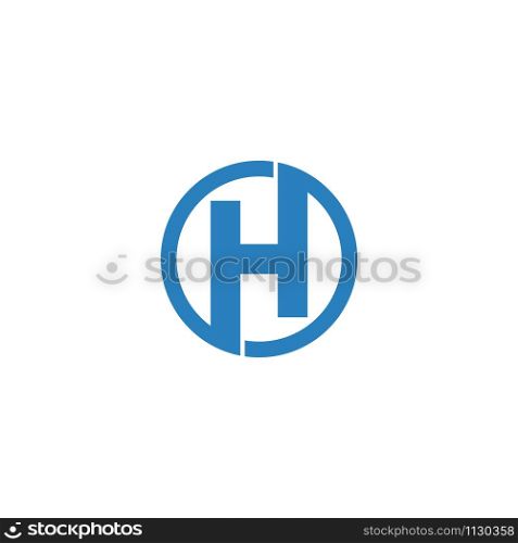 initial letter logo h inside circle shape. Stock illustration - vector