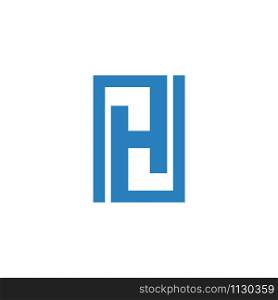 initial letter logo h inside rectangle shape AH, HL or AHL. Stock illustration - vector