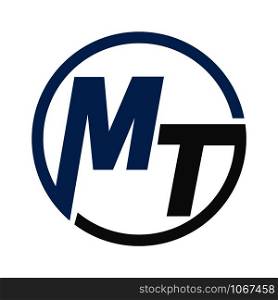 Initial letter M and T logo design.