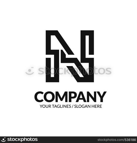 initial letter N geometric strong monogram logo vector illustration isolated on white background