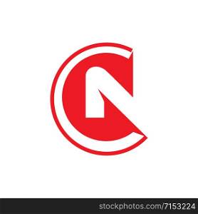 Initial letter N round shape vector logo design.