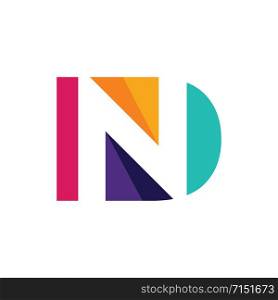 Initial letter ND vector logo design.