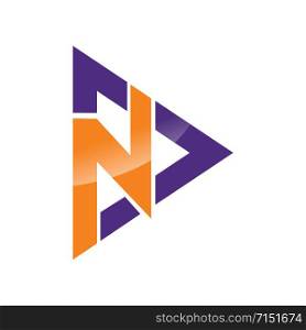 Initial letter ND vector logo design.