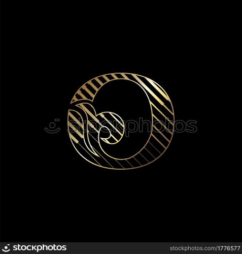 Initial Letter O Luxury Logo Icon Golden Stripe Line Vector Template Design Concept.