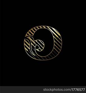 Initial Letter O Luxury Logo Icon Golden Stripe Line Vector Template Design Concept.