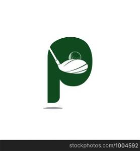Initial letter P gold vector logo design. Golf club inspiration logo design.