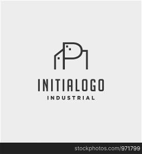 initial letter p real estate logo design for architect, house, building company. initial letter p real estate logo design vector illustration